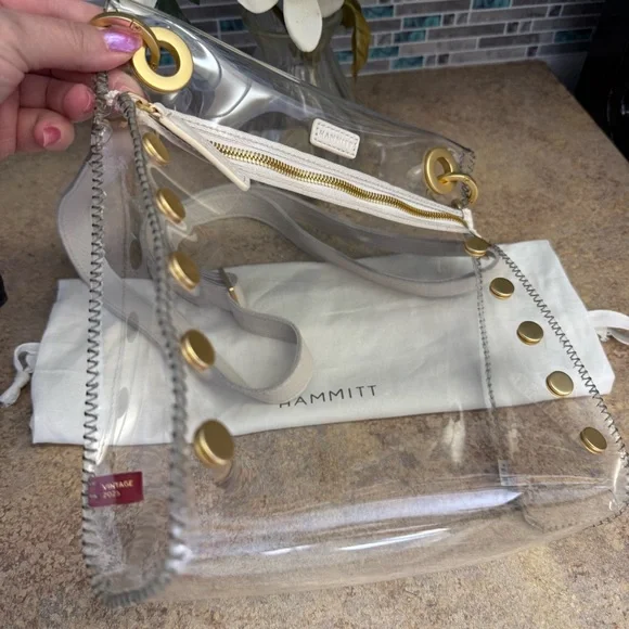 Hammitt Tony Medium Calla Lily clear purse - Picture 3 of 5